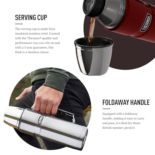 Thermos Stainless King Matt Black Drinks Flask (1.2L) 24h Hot | 24h Cold — view 4