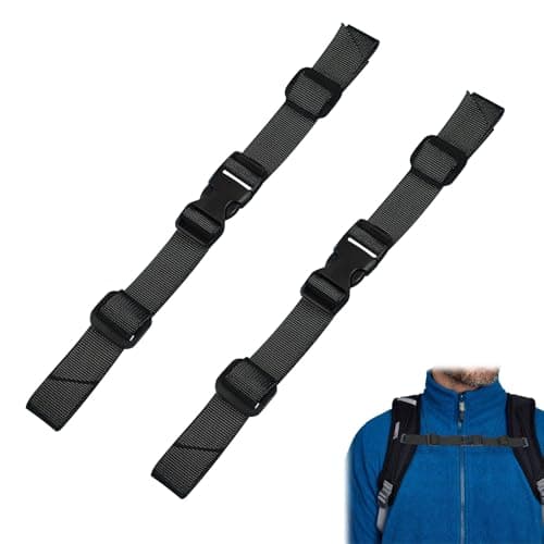 AZWOOD Adjustable Chest Strap for Backpacks, 2 Pieces Sternum Straps Replacement, Durable Quick-Release Buckles, Universal Fit for Hiking, Running, Traveling, Outdoor Sports, School Bags