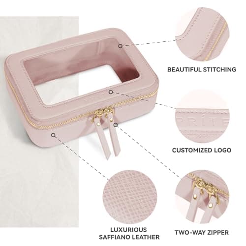 Prite Clear Makeup Bag Cosmetic Case Travel Toiletry Bag, Pink, Standard — view 5