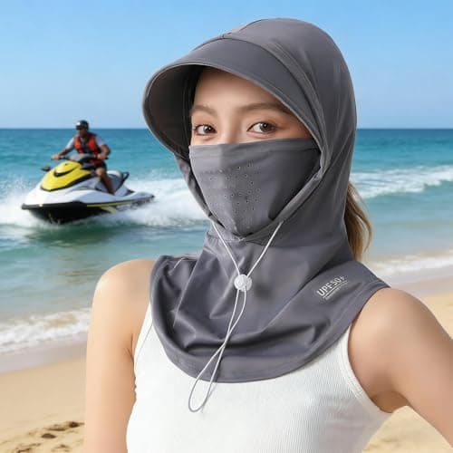 Summer Cooling Cycling Hat, UPF 50+ Protective Hood For Motorcycle Riding, Breathable Polyester Face Cover For Women Men, Sun Protection Headwear For Fishing Camping Walking Picnic Travel Commuting — view 2