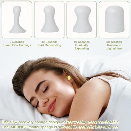 10PCS Reusable Slow Rebound Foam Earplugs, Portable Noise Reduction Earplugs for Sleeping, Shooting, Travel (Yellow)|Shooting and Daily Noise Reduction — view 5