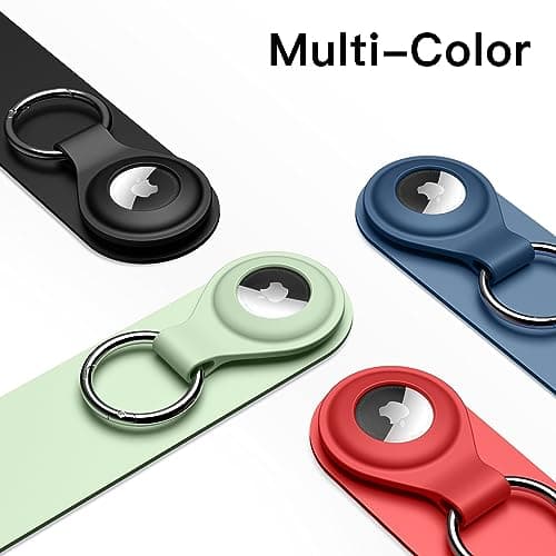 JETech Silicone Case for AirTag 2/1, Black/Red/Navy Blue/Matcha Green — view 5