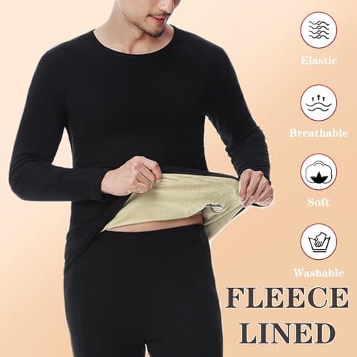 TOVCHEI Heated Thermal Underwear for Men 40 Heating Zones APP Control Electric Heated Base Layer Top & Bottom,Black,S — view 4