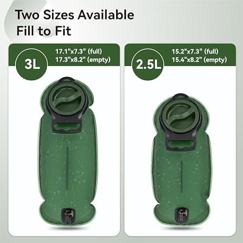 MARCHWAY 2L/2.5L/3L TPU Hydration Bladder, Ultra Durable Water Reservoir Bag with Insulated Tube for Hydration Pack for Cycling, Hiking, Running, Climbing, Biking (2.5L Green 85oz) — view 6