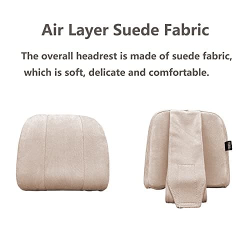 Forbell Car Headrest Neck Pillow Supplies Pillow Memory Cotton Car Accessories Headrest Pillow Head Rest Pillow for Car Suede (Orange) — view 4