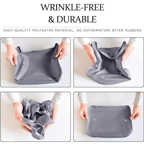 LANSKLBD 6/8 Set Packing Cubes for Suitcases Travel Luggage Packing Organizers,Travel Accessories Essentials Luggage Organizer with Shoe/Tioletry/Laundry Bag (Grey, 8 set) — view 6