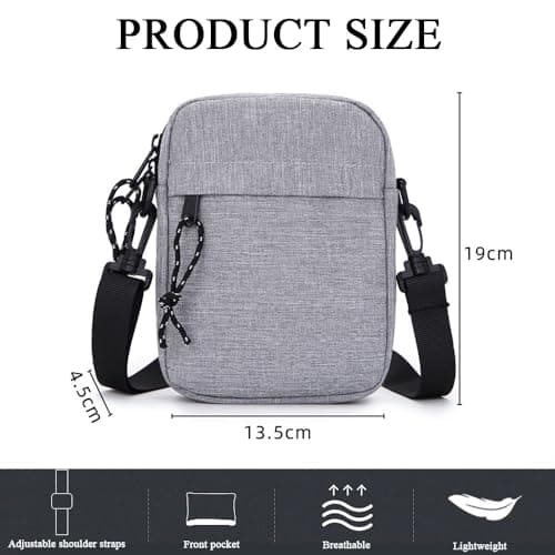YingStar Mens Shoulder Bag Handbags Small Cross Body Bag Man Side Bag Men Casual Sling Bag Mens Messenger Bag Men Satchel Side Bag Chest Bag Canvas Crossbody Bag for Boys Women Unisex Travel — view 3