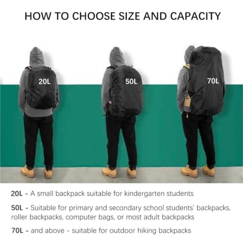 ZRHWSPD Waterproof Backpack Cover 1pcs Waterproof Backpack Cover With Coating Resistant Rain Snow Protection For Travel Outdoor(Beige,M) — view 3
