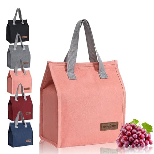 HZYUEKUN Lunch Bags for Women Men, Reusable Insulated Leak-Proof Portable Tote, Waterproof Container for Kids Girls Boys Adults, Thermal Cooler Box Adults Work School Travel Picnic(Pink)