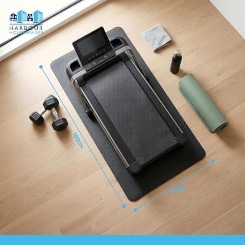 Harbour Housewares Rubber Treadmill Mat – 180 x 75cm – Black - Heavy-Duty NBR, Non-Slip, Water & Abrasion Resistant, Home Gym Floor Protector, Portable Exercise Mat — view 6