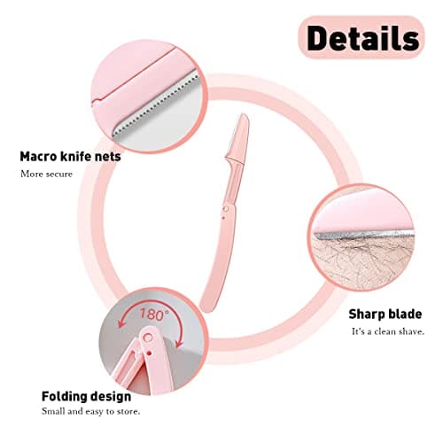 Leikedun 6Pcs Fold Face Razor Set with Cover, Dermaplaning Tool — view 3