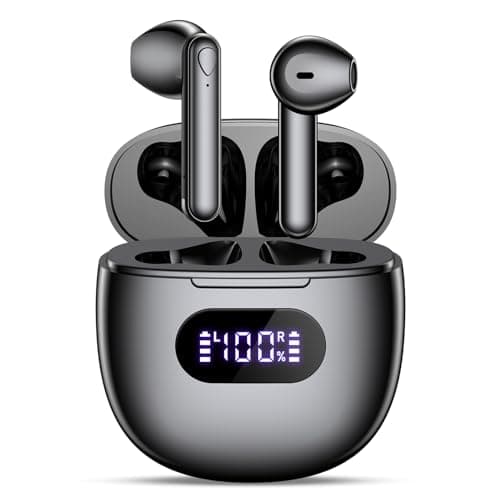 Jrwaro Wireless Earbuds Bluetooth Headphones V5.4, 48H Long Battery Life LED Power Display Ear Buds, IPX7 Waterproof HiFi Stereo Bass with Built-in Mic for Home Office Sports Earphones