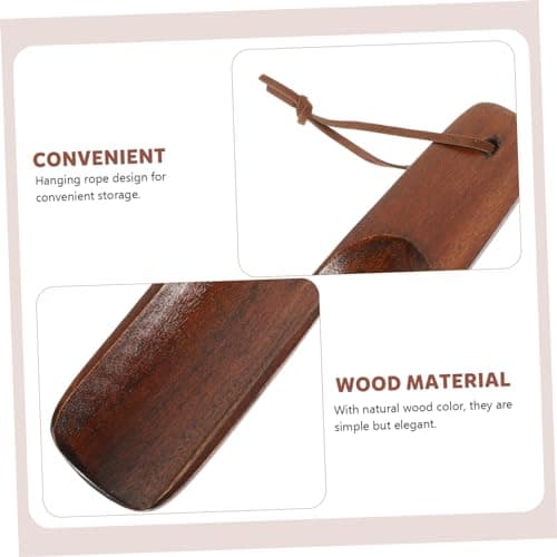 EXCEART 2 Pcs Shoe Horn Short Handle Wooden Shoe Horn Small Travel Shoe Horns for Men, Women — view 3