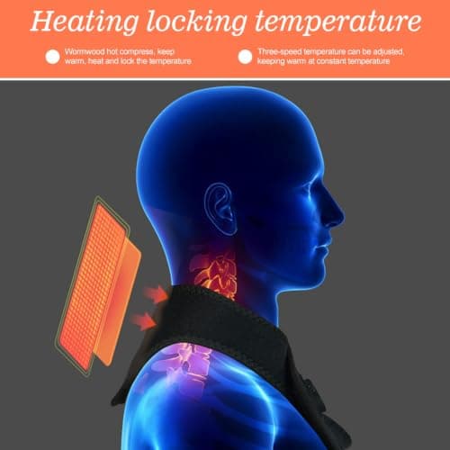 67×14.5CM Black Neck Heating Pad with Vibration, Cordless Heating Pad Wrap — view 4
