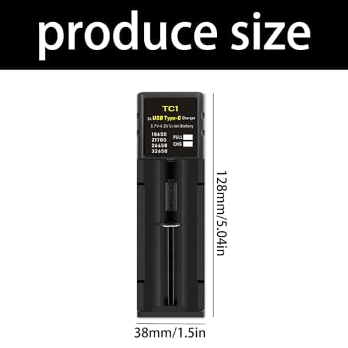 ljhnba Intelligent General Single Slot Battery Chargers with LED Indicates Suitable for 18650 21700 26650 32650 Lithium Batteries Portable Battery Device — view 3