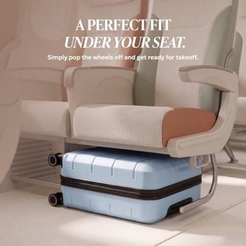 LUGG - Jetset 40cm Suitcase - 40x30x20cm- Ryanair Compatible - Underseat Size - Hard Shell ABS - Spinner & Removable Wheels - Lightweight Travel Luggage - Slate Blue — view 6