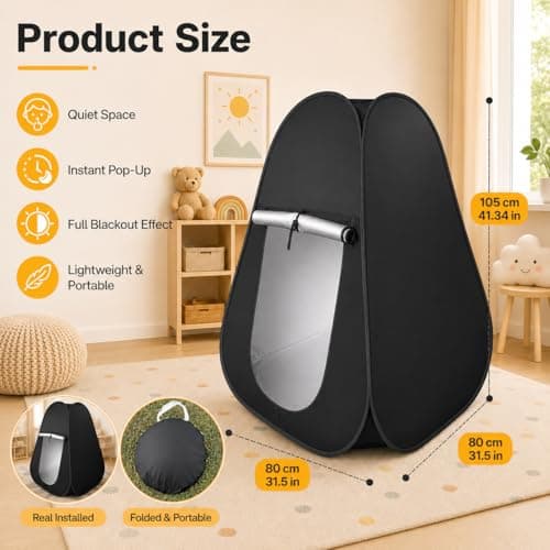 Small Sensory Tent, Pop Up Blackout Indoor Tent with Carry Bag — view 2
