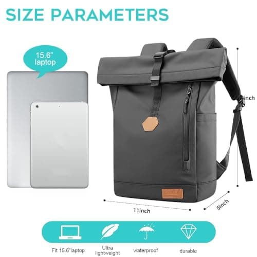 BANGE carry on Backpack fit 15.6 Inch Laptop Backpack Waterproof for Men and Women travel Backpack Cabin Size for Airplanes (Black) — view 2