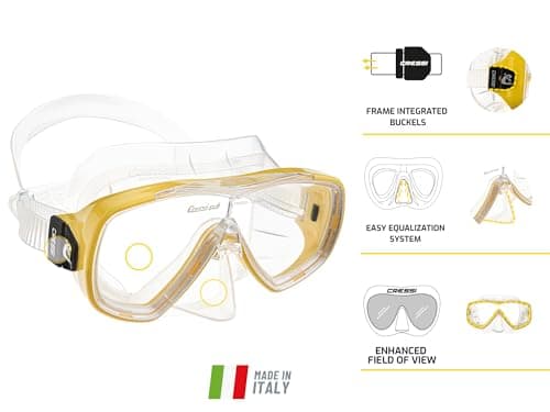 Cressi Single Lens Mask & Snorkel Set - Tempered Glass Diving Mask - Snorkel Set Adults for Pools & Sea - Quick-Adjust Buckles for Scuba Diving Equipment - Transparent/Pink - Combo Set — view 2