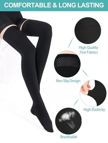 15-20mmhg Lang Compression Socks for Women Men Lipedema Thigh High Socks — view 5