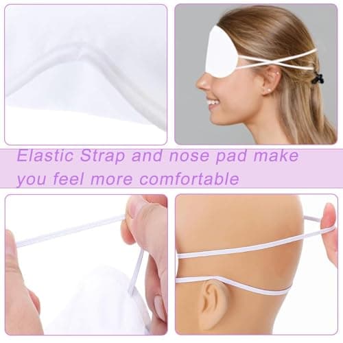 NganSuRong White Eye Mask Party Supplies for Girls, DIY Sleep Mask Draw Your Own Blindfold with 12 PCS Fabric Marker Pens, Eye Covering for Travel Party Supply (12PCS White) — view 3