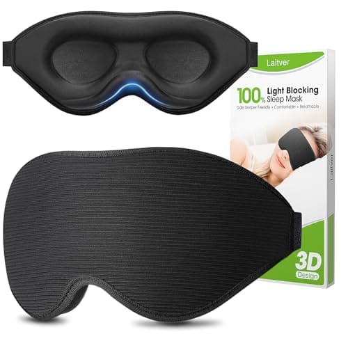 100% Blackout Sleep Mask for Women Men-Laitver Eye Mask for Side Sleeper