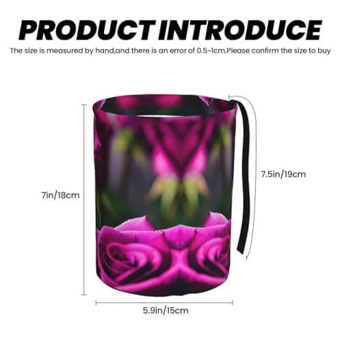 MDATT Purple Roses Car Trash Can Leak-Proof Organizer For Long Road Trips And Family Vacations — view 3
