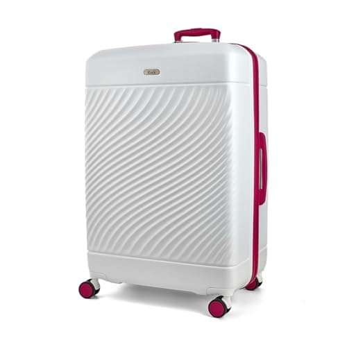 Rock Love Island Large 119L Hard Shell Suitcase - White & Pink