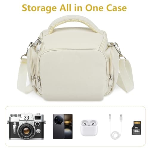 Ainiv DSLR Camera Bag, Waterproof Anti-Shock SLR Camera Case, Beige — view 6