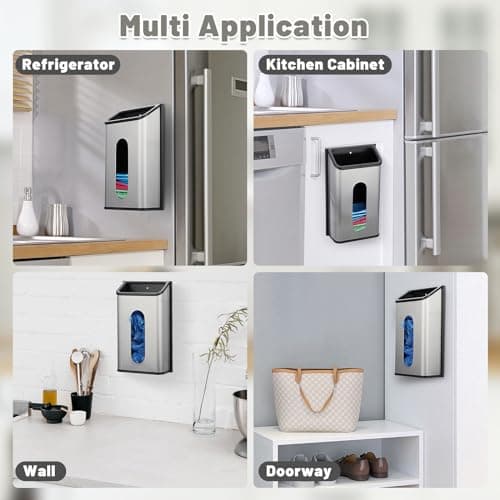 TOLIDA Stainless Steel Bag Saver Grocery Bag Dispenser, Silver — view 6