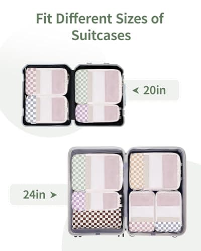Narwey Packing Cubes for Suitcases, 6 Set Packing Bags for Travel Luggage — view 3