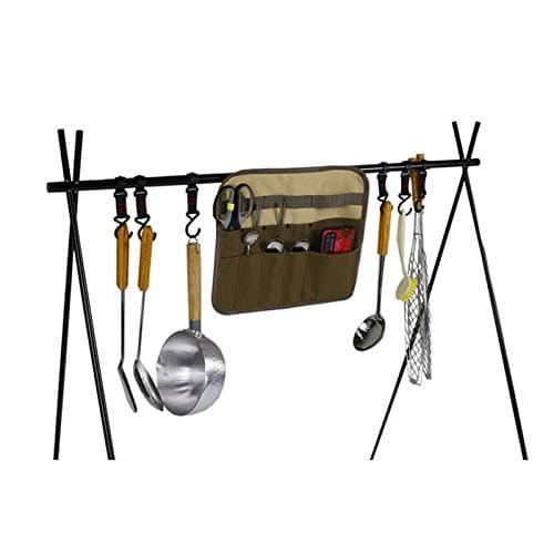 Cutlery Organizer Portable Multi Pocket Canvas Utensil Storage Holder Multi-Purpose Brush Roll Bag Travel Tool Roll Pouch for Camping Barbecue Flatware Hiking — view 3