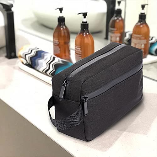 Toiletry Bag for Men, Etercycle Portable Travel Wash Bag, Waterproof Toiletries Cosmetic Organizer Bag, Gym Shaving Shower Bathroom Bag, Dopp Kit Make Up Bag with Handle (Black) — view 6