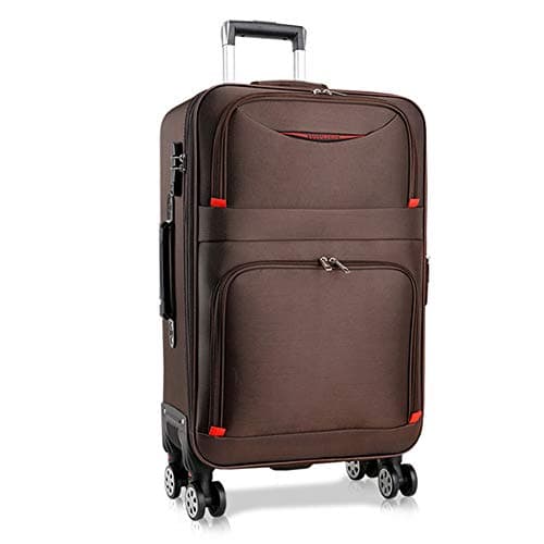 HLXB Large Capacity Luggage Suitcase Trolley, Flexible Spinner, high Density Oxford Fabric with USB Rechargeable Port,Purple, Brown, Black