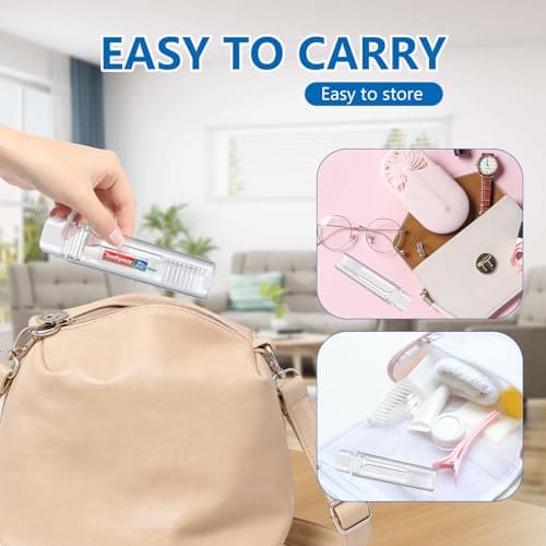 Mini Toothbrush and Toothpaste Set, 4 Foldable Travel Toothbrush with 4 Mini Toothpaste ＆ Storage Bag, Portable Oral Care Kit for Travelling, Camping, Business Trips — view 5