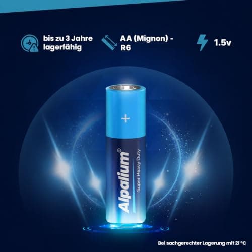 Alpalium AA Batteries R6 Mignon - Pack of 120, Zinc Charcoal, Long Shelf Life, Cadmium & Mercury Free, Environmentally Friendly Packaging, Storage Pack — view 6