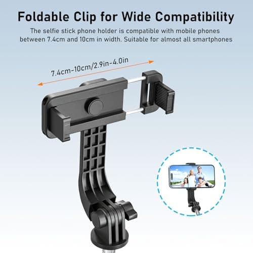 POWOMAO Selfie Stick Tripod with Fill Light,125cm Telescopic Phone Tripod — view 5