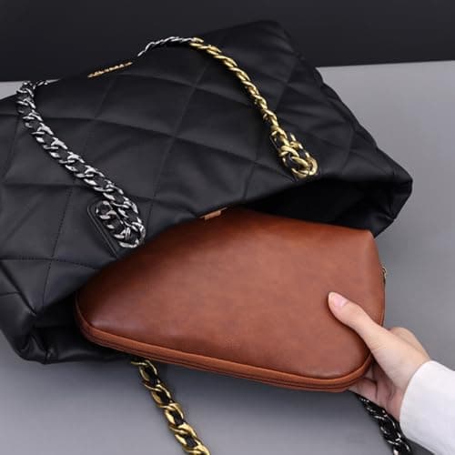 Glifora Electronic Accessories Bag - Multi-Compartment Travel Tech Accessories Pouch, Waterproof Faux Leather Pouch Organiser for Cables, Chargers and Power Banks — view 3