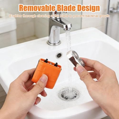 Mini Electric Shaver for Men,2026 Portable USB Rechargeable Double Head Shaver, Wet & Dry Mens Razors Electric Cordless Beard Trimmer for Home, Travel & Office Use — view 5