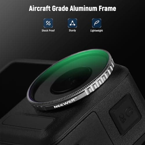 NEEWER Adjustable CPL Filter Compatible with DJI Osmo Action 5 Pro & Action 4, Screw On Circular Polarizing Lens Filter Multicoated HD Optical Glass Slim Frame Action Camera Accessories, FL-N49 — view 6