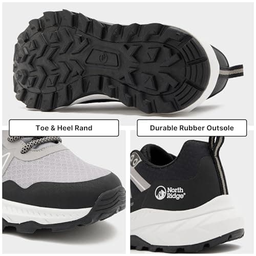 NORTH RIDGE Women’s NAS Trail Walking Shoe with Durable Ripstop Upper & High Traction Sole, Waterproof (Black, UK Footwear Size System, Adult, Women, Numeric, Medium, 5) — view 5