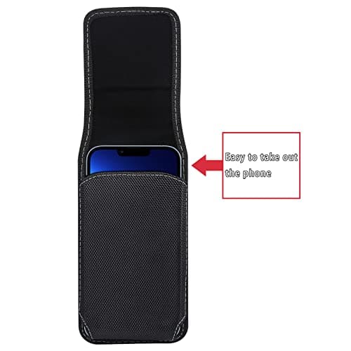 Small Cell Phone Belt Clip Pouch Men, Vertical Cell Phone Waist Pack, 6.1"Mobile Phone Holster Belt Bag Phone Wallet Purse for Men Loop Cellphone Holster Waist Bag Travel Carry Case Fanny Pack Hip Bag — view 4