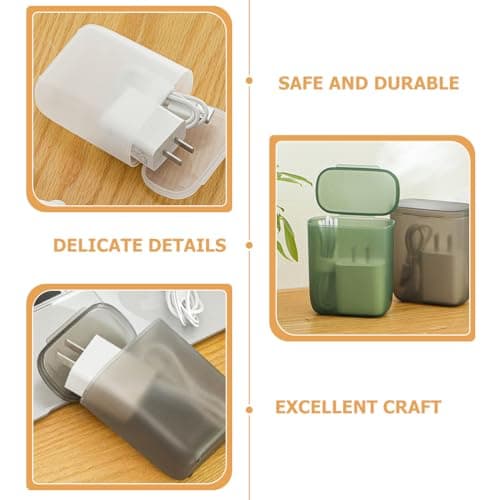 Housoutil Portable Storage Box with Lid Clear Plastic Organizer for Small Earphone Charger Cable Accessories Travel Electronics 3.58 X 3.07 X 1.81 Inch — view 6
