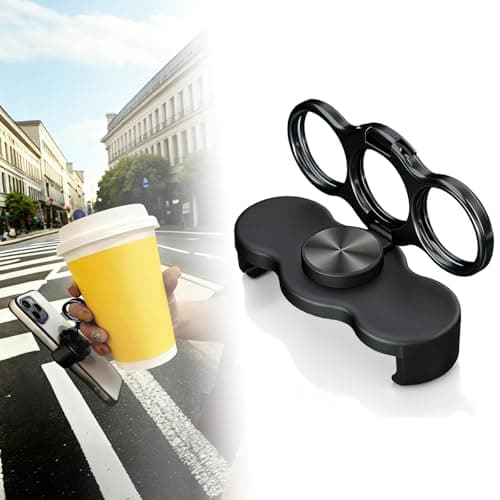 Leeneen Three-Finger Back Clip Holder, Multipurpose 360° Rotation Foldable Metal Phone Grip Stand,Back Clip Mount Mobile Support,Ring Holder for Phone Case for Car Offic (black)