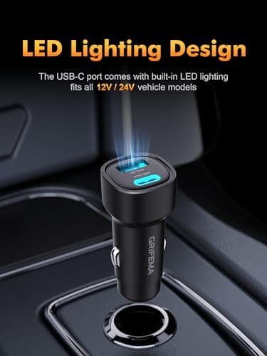 GRIFEMA 48W Car Charger with 30W USB C PD and 18W USB A QC 3.0 — view 2