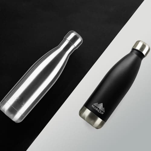 Mont-Clair H2O Stainless Steel Water Bottle, Vacuum Insulated - BPA Free, 12h Hot & 24h Cold Drinks, Metal Water Bottle 500ML Leakproof, Ideal for Adult, Kids, Running - Silver — view 4