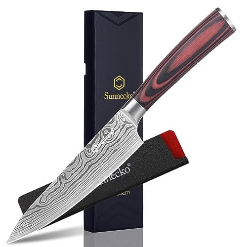 Sunnecko Utility Knife 5.5 Inch, Sharp Paring Knife for Fruit Vegetable