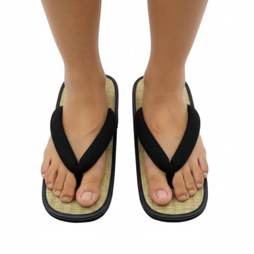 Baokuan Traditional Japanese Tatami Straw Sandal Zori Non Slip Lightweight Indoor Summer Beach Sandals Woven Straw Bamboo Slippers — view 6