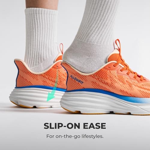 ALLSWIFIT Men's Slip On Walking Shoes Running Tennis Sneakers,Orange,10 — view 2