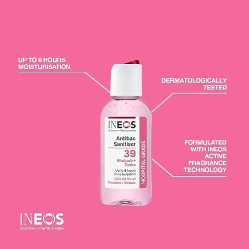 INEOS Sanitiser Pocket Gel Rhubarb & Tonka Hospital Grade 50ml, 12 Pack — view 2